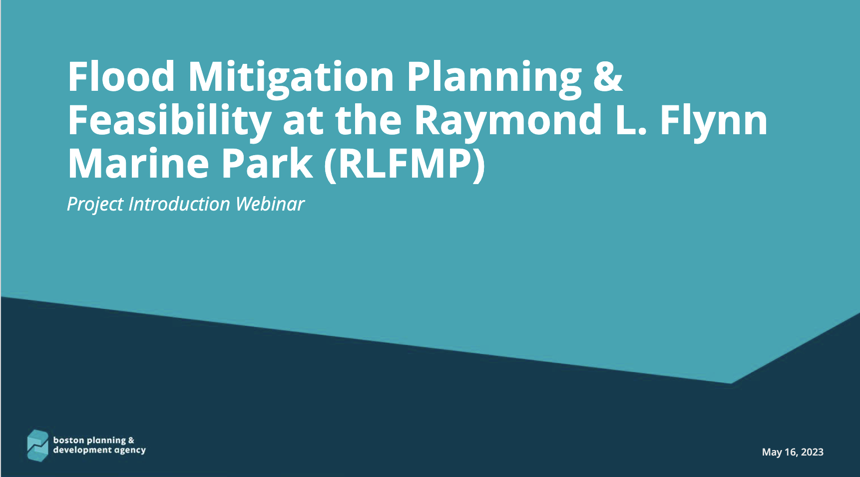 2023 Flood Mitigation Planning & Feasibility at the Raymond Flynn Marine Park – Introduction